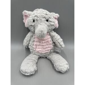 PS By The Peanut Shell Elephant Plush 13” Shaggy Soft Stuffed Animal Gray & Pink